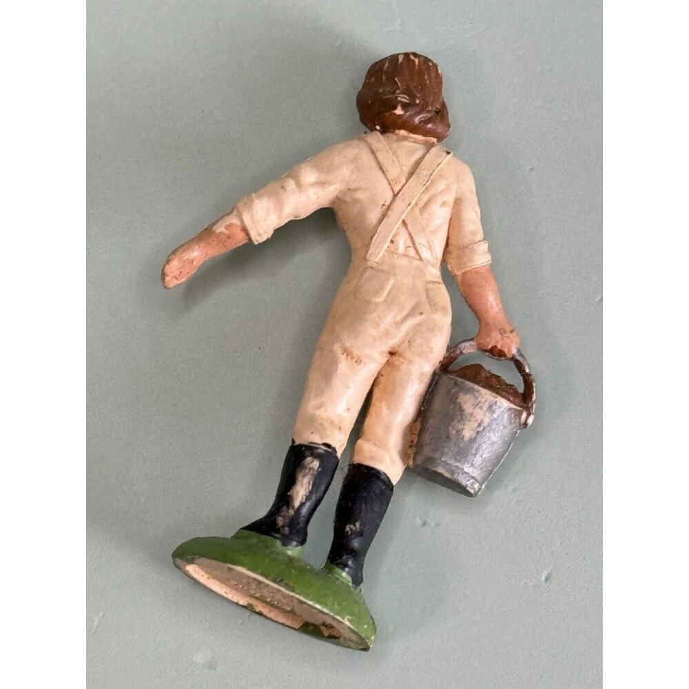 Vintage Britains England Land Army Girl w/Bucket Miniature Figurine Plastic 2" - Picture 5 of 7
